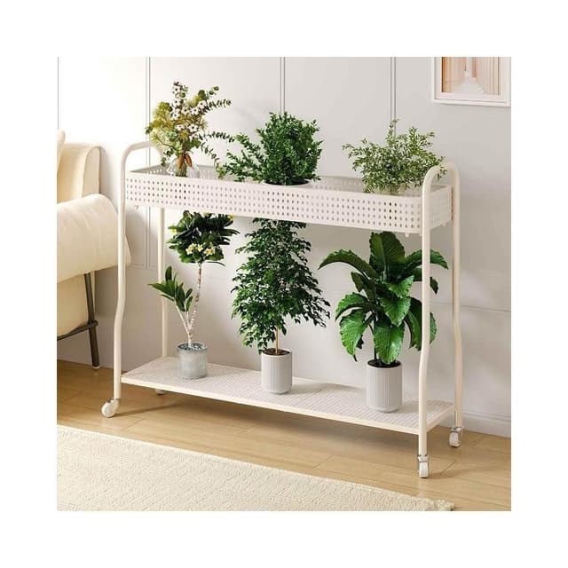 花架 盆栽架 花盆架 客廳花架子落地式雙層簡約移動層架植物花盆架陽臺多肉加厚置物架