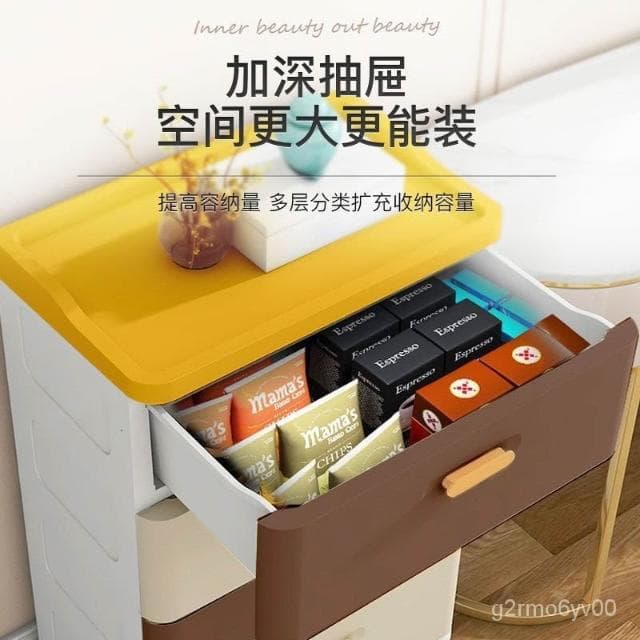 加厚收納櫃子抽屜式輕奢塑料置物櫃嬰兒童寶寶衣櫃傢用臥室床頭櫃 收納箱 收納櫃 收納盒 臥室床頭櫃 抽屜櫃  8W