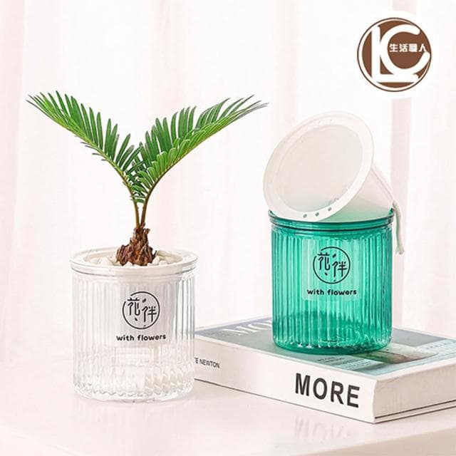 【生活職人】懶人盆栽 花盆 盆栽 塑膠盆 仿玻璃 自動吸水花盆 自動吸水 水培花盆 水培花盆 水耕植物