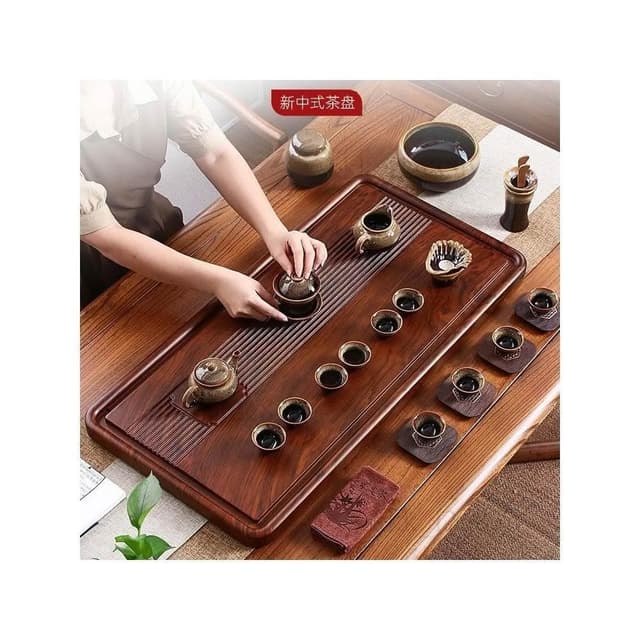 實木 茶盤 家用 整塊 長方形 簡約 功夫茶具 套裝 排水 中式 新款 客廳 泡茶台 茶道 茶桌 茶托 茶臺