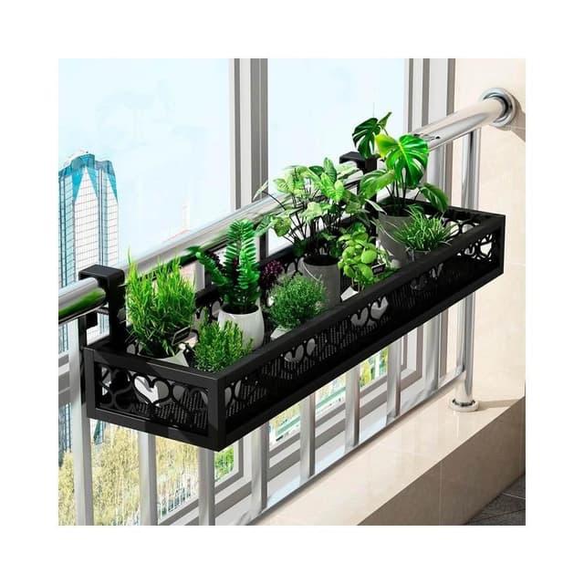 多肉置物架 陽台盆栽架 懸掛花盆架 護欄植物架 鐵藝植物架 窗台欄桿花盆 多肉掛架 窗戶花架 陽台 花架