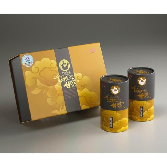 【農會】梅山農會 雲端上的甘露-阿里山青心烏龍茶禮盒X1盒(150gX2罐.0.5斤)(附贈提袋.免運費)