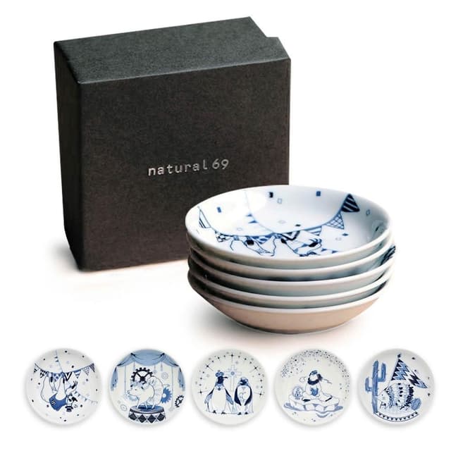 【Natural69】波佐見燒 mame系列 豆皿小碟 10.5cm-5入禮盒 (醬料碟/小菜盤/點心盤/水果盤/入厝禮/商務禮品) 