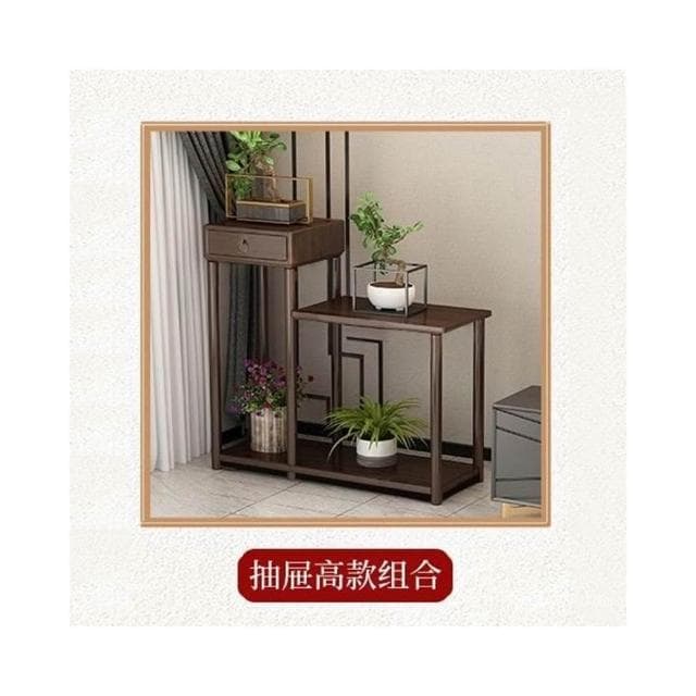 限時特惠🔥室內花架子客廳落地置物架實木新款高端擺件花盆架中式綠蘿植物架 聚寶盆架 盆栽架 展示邊桌 花瓶架 古董架