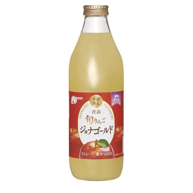 【Gold-pak】整箱 SUNPACK 天然純旬富士蘋果汁 水果飲料甜品 日本青森原裝進口 (質感玻璃瓶裝 拜訪送禮物 長輩最愛)