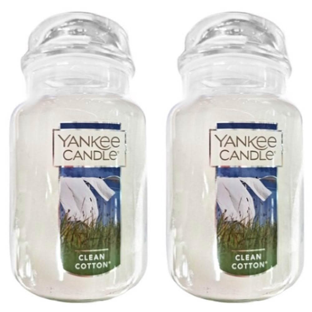 【YANKEE CANDLE】5Cgo🏆YANKee CANDLE香氛蠟燭Clean Cotton清爽棉623克/瓶X2瓶（新舊包裝隨機發貨）KP303