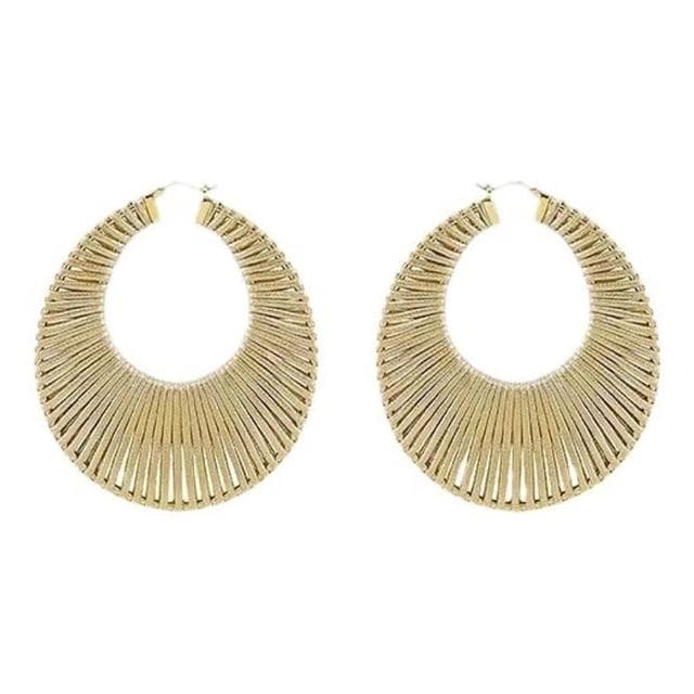 【MoonDy】耳環 飾品 女生耳環 歐美耳環 大耳環 浮誇耳環 復古 圓圈耳環