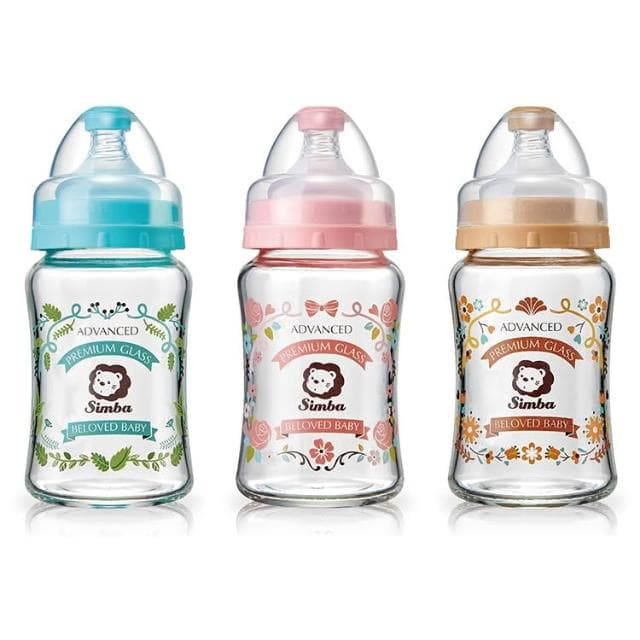 【Simba 小獅王辛巴】蘿蔓晶鑽寬口玻璃小奶瓶(180ml)(多色可選)