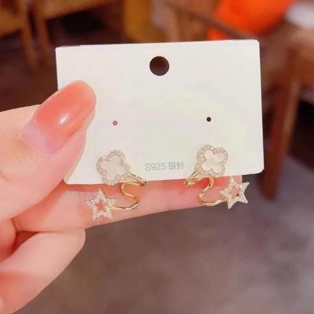 {遇見臻品}BG064(銀針鋯石蝴蝶水滴耳環時尚氣輕奢高級感耳飾蝴蝶耳環時尚氣質耳環女生氣質耳環優雅氣質金屬耳環)