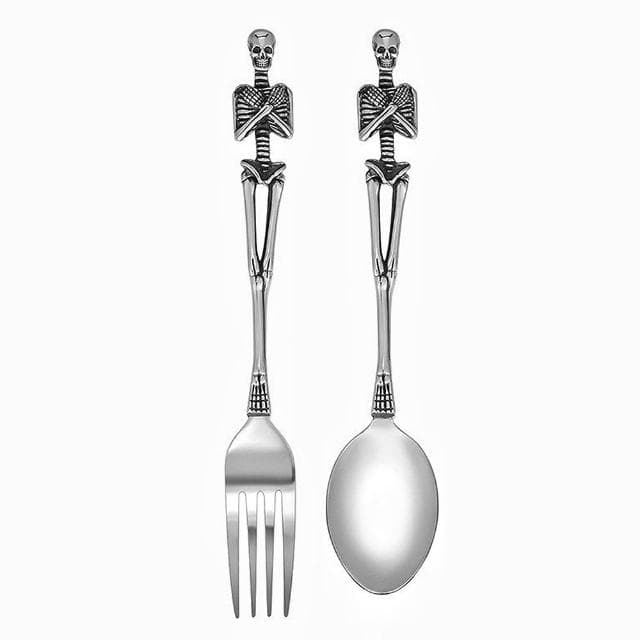 【MoonDy】環保餐具 西餐餐具  美人魚 骷髏頭刀叉 湯匙 不鏽鋼餐具 