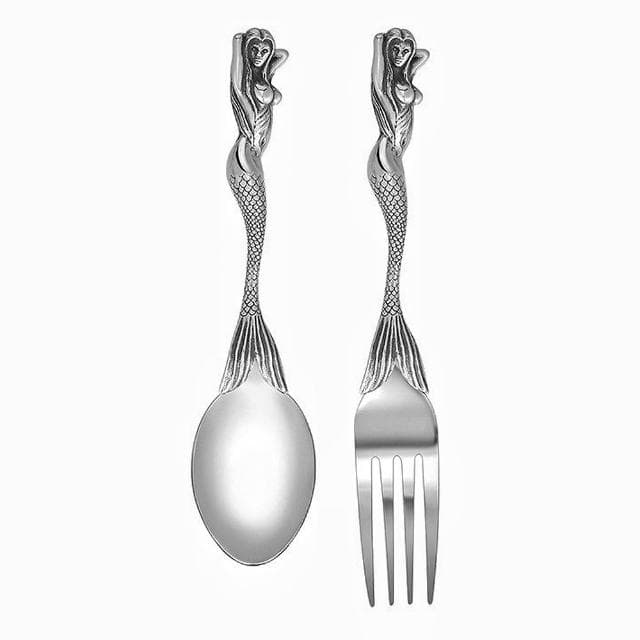【MoonDy】環保餐具 西餐餐具  美人魚 骷髏頭刀叉 湯匙 不鏽鋼餐具 