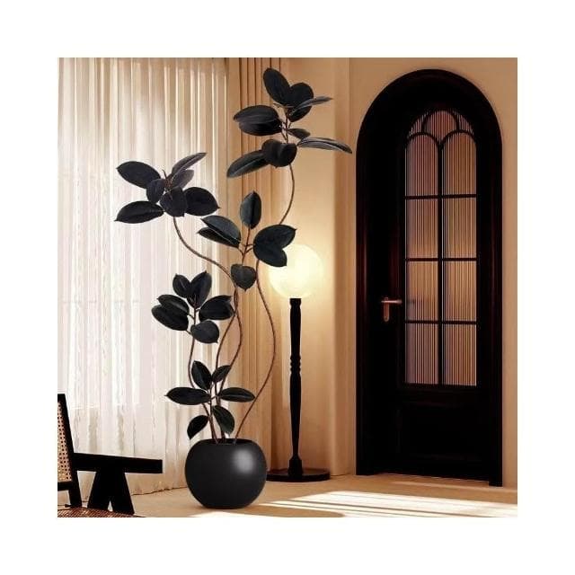 防真橡皮樹 中古風 裝飾 金剛橡皮樹 仿真樹室內軟裝假樹盆栽落地擺件裝飾 假樹 假植物 盆栽裝飾人造樹擺飾