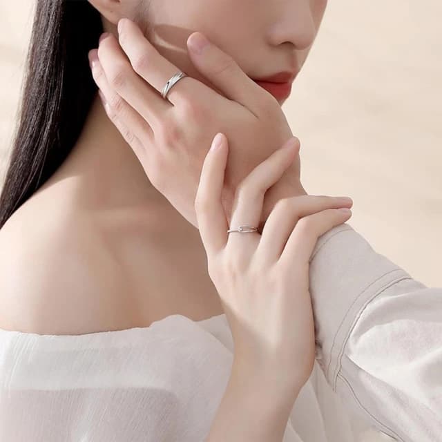 【Lydia】現貨 925純銀可調式魯伯特之淚情侶對戒聖誕節送禮、情人節禮物、生日禮物#0826247