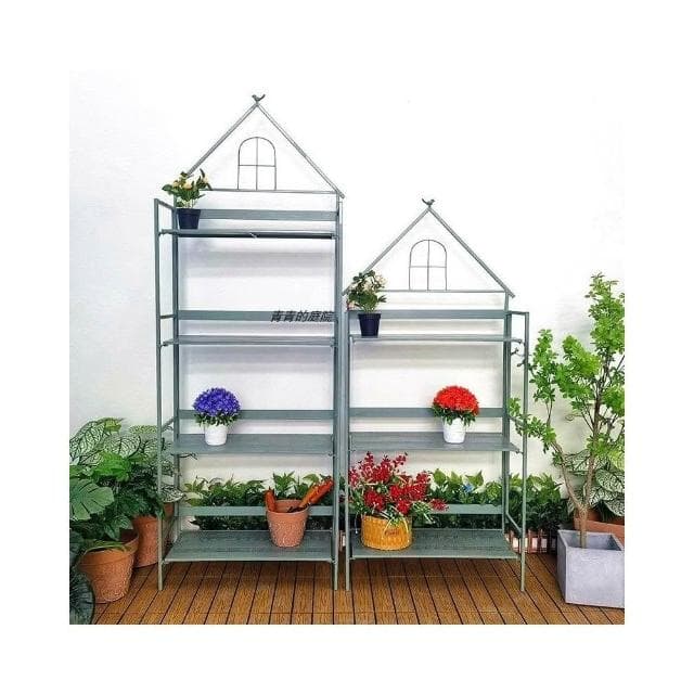 #歐式鐵藝做舊花架戶外花園落地式多層擺放架子陽臺盆栽植物四層架