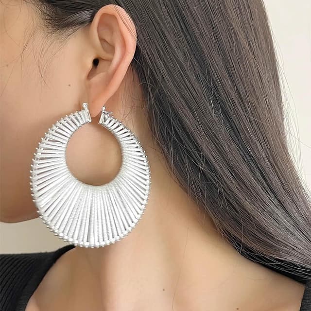 【LEESA】歐美耳環\大耳環\浮誇耳環\復古\耳環\飾品\女生耳環\圓圈耳環