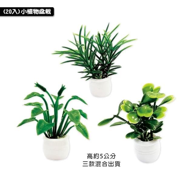 美勞材料 台灣現貨 小植物盆栽 20入 迷你仿真盆栽 仿真花 植物模型 微型景觀盆栽 辦公室桌面小物