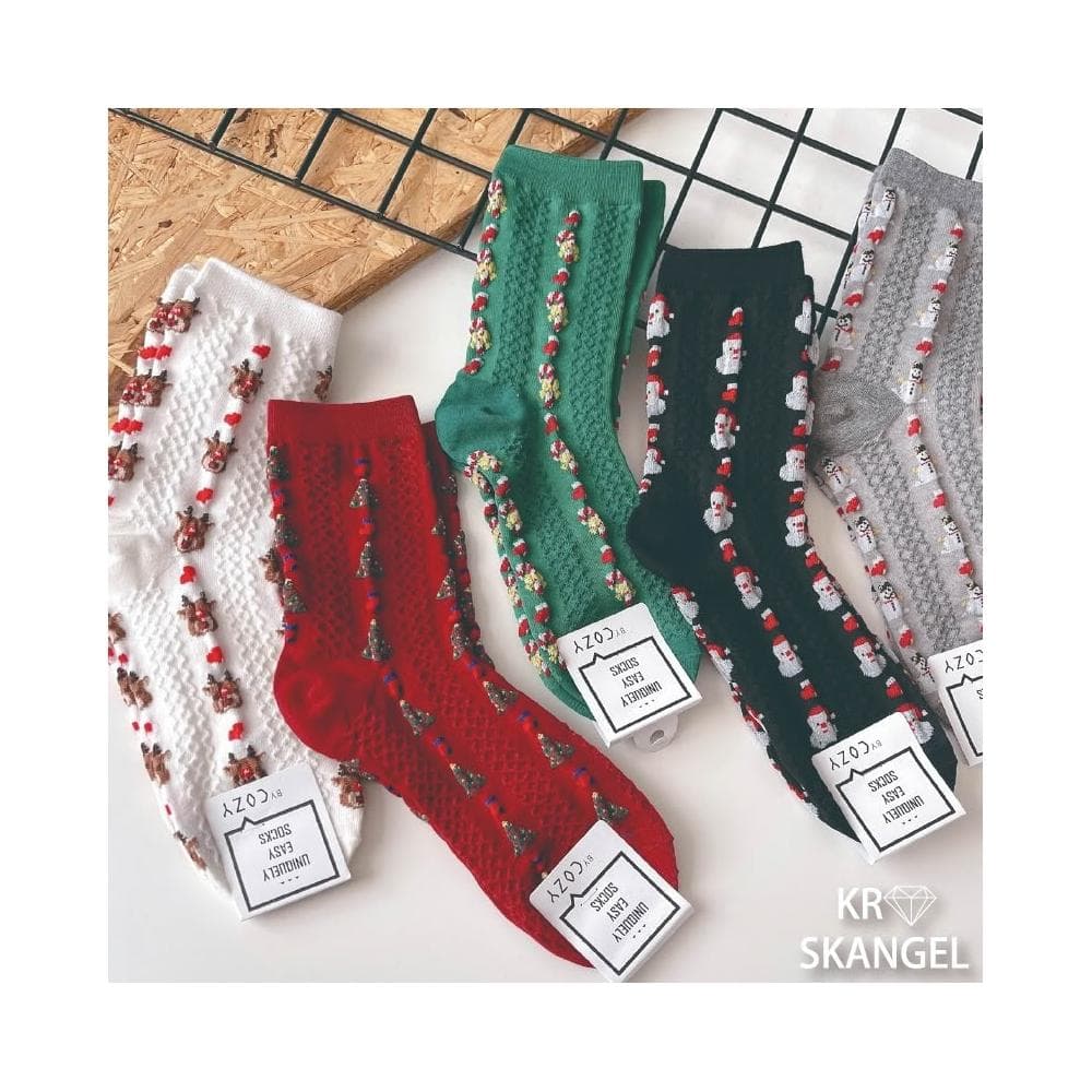 正韓國襪子 聖誕襪 節慶襪 中筒襪 動物襪 雪人襪 麋鹿襪 字母襪 聖誕禮物 台灣出貨 台灣賣家 25937