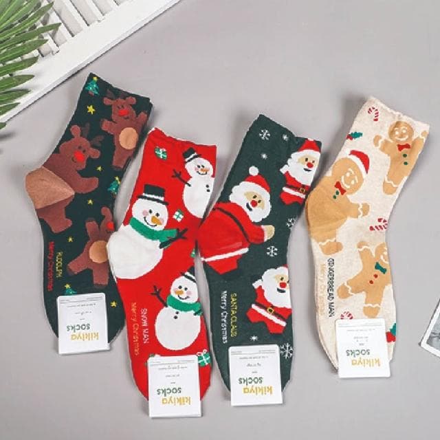 節慶襪子 韓版襪 聖誕襪 節慶襪 中筒襪 聖誕老人襪子 麋鹿襪 聖誕樹襪子 聖誕禮物薑餅人 台灣出貨 台灣賣家