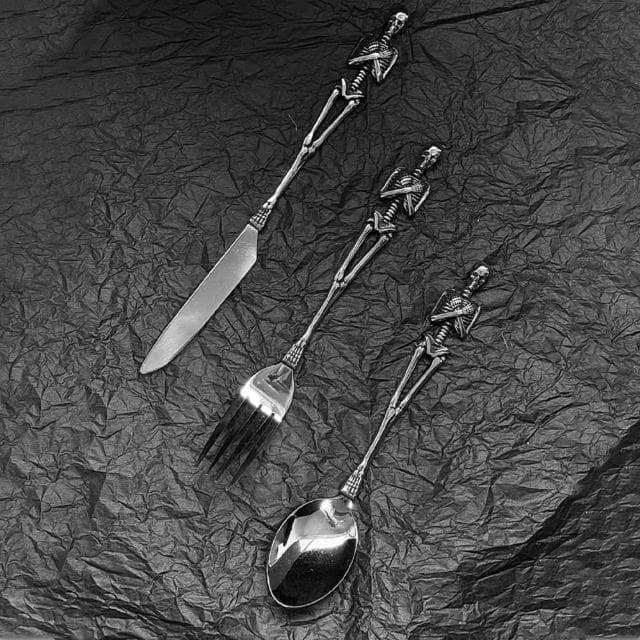 【EMMA SUE】餐具 刀叉 湯匙 美人魚 骷髏頭 環保餐具 西餐餐具 不鏽鋼餐具