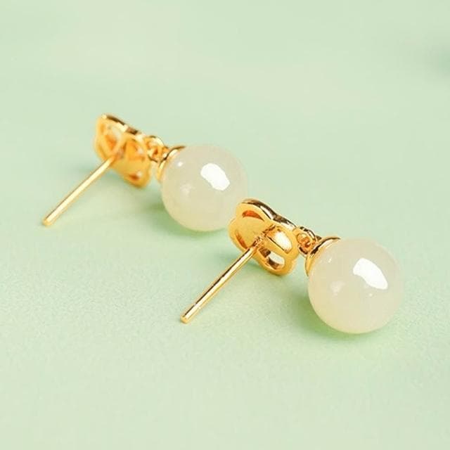 【LEEHER】垂墜耳環/和田玉/吊墜/純銀耳環/飾品/女生耳環/耳環/ S925