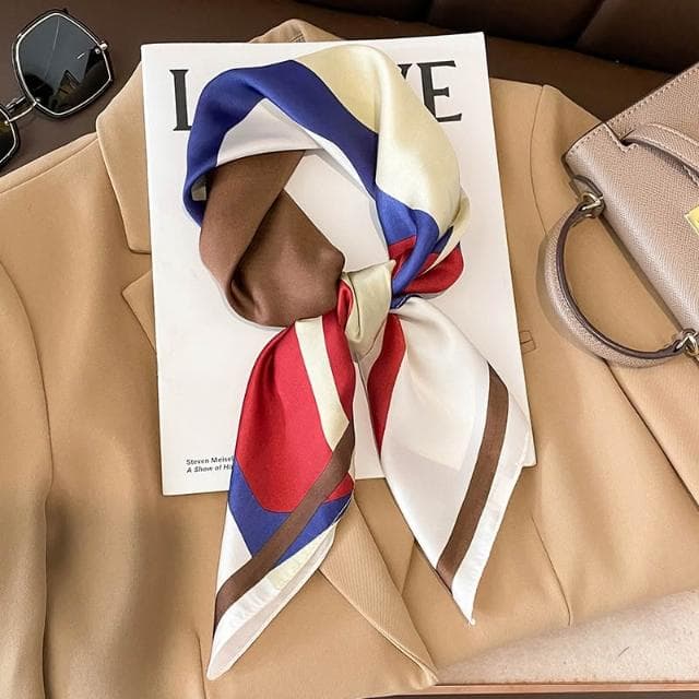 梵花 氣質小方巾女絲巾春秋冬季小領巾搭配襯衫圍巾薄款百搭