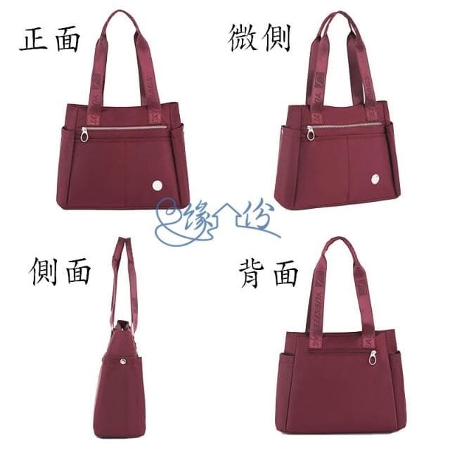 雙側邊袋尼龍托特包 肩背包 手提包 手挽包 時尚包 多功能包 母親節禮物【緣份小屋】