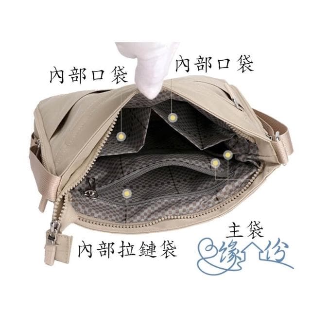 底部可開合率性尼龍側背包 時尚包 斜背包 單肩包 方包 情人節禮物【緣份小屋】