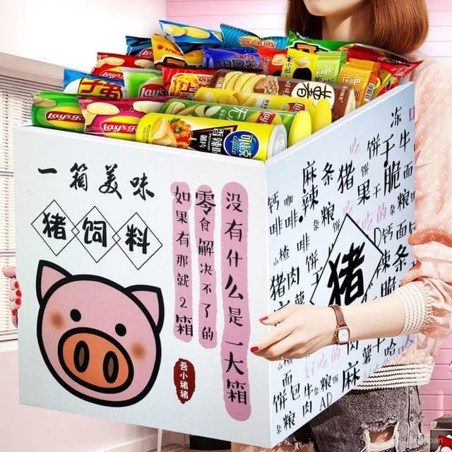 樂事薯片零食大禮包可比克好麗友組閤超大巨型一箱送女友生日禮物
