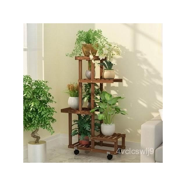 帶輪可移動植物架 多層室內客廳陽臺置物架 多肉綠蘿移動花架 特價植物架 花盆架 落地式盆栽架