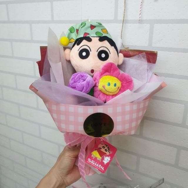 蠟筆小新花束 正版蠟筆小新 娃娃花束 求婚花束 畢業花束 情人節花束 母親節花束 生日禮物 教室節 聖誕節禮物