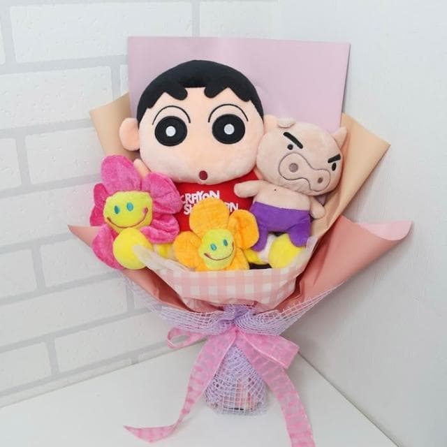 蠟筆小新花束 正版蠟筆小新 娃娃花束 求婚花束 畢業花束 情人節花束 母親節花束 生日禮物 教室節 聖誕節禮物