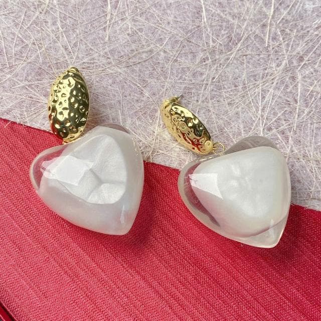 【LEESA】垂墜耳環\吊墜\高級感\耳環\愛心耳環\飾品\百搭\女生耳環\