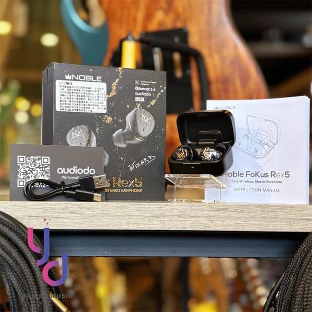 【NOBLE】Noble FoKus Rex5 黑化板 入耳式 真無線 藍牙 耳機 主動降躁 五單元 頂級 公司貨 一年保固 黑國王
