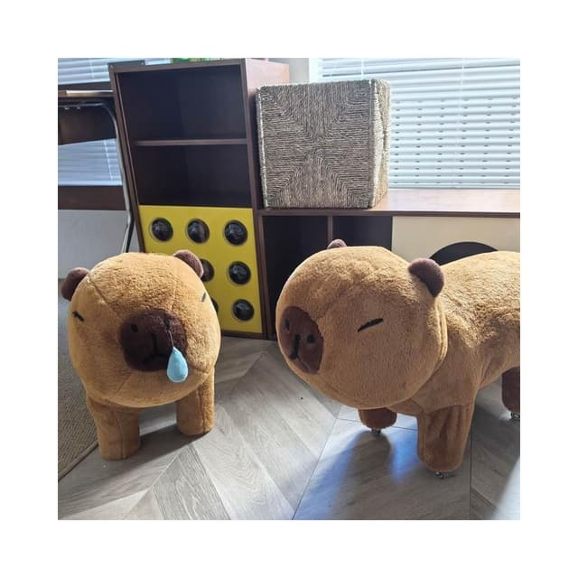 卡皮巴拉溜溜凳呆萌動物造型板凳帶輪子兒童毛絨坐墩搞怪生日禮物