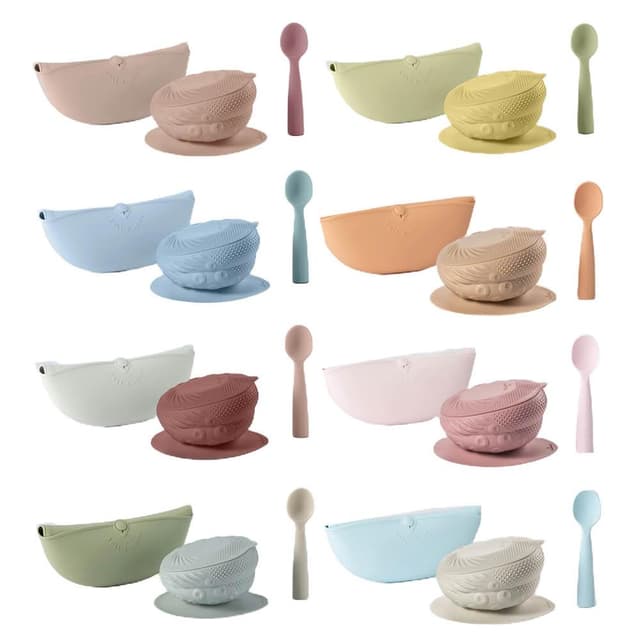 【Miniware】鉑金五感碗啟蒙禮盒-八色可選 附品牌紙袋/寶寶餐具/五感啟蒙/100%柔軟矽膠/吸盤餐具(寶寶共和國)