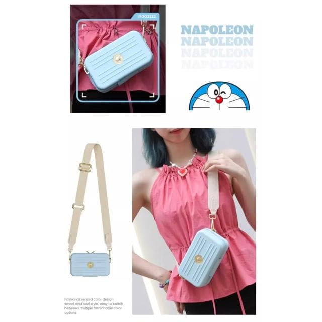 【Doraemon 哆啦A夢】硬殼包 斜背包 背包 斜挎包 防摔包 收納包 時尚 旅遊 小方包 側背包 肩包 包包 隨手包 手拿包 生日 禮物 送禮