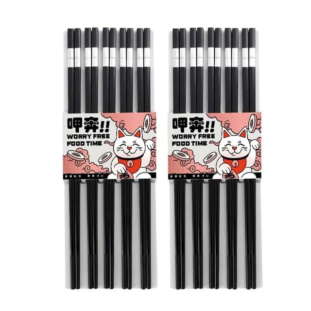 合金筷 黑金 10雙筷子禮盒組 方型筷 家用筷子 輕奢筷子 入厝送禮 送禮物 搬家送禮 5-CPMBG275-10