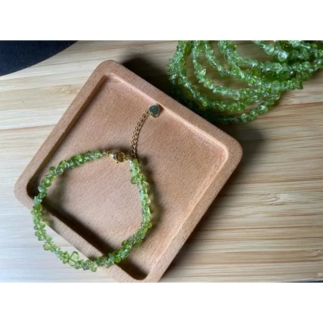  新貨到 天然橄欖石隨形手鍊 手珠 水晶手鍊