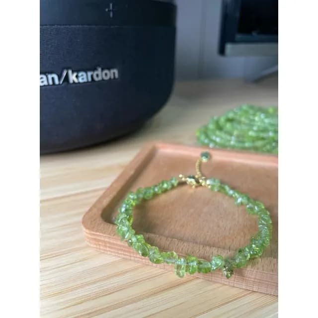  新貨到 天然橄欖石隨形手鍊 手珠 水晶手鍊