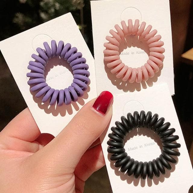 髮圈女髮飾電話線髮圈高級感髮繩女彈力皮筋韓系無痕髮圈不傷髮丸子頭(情人節 聖誕節 生日 髮飾 頭飾 大腸圈 髮夾 禮物)