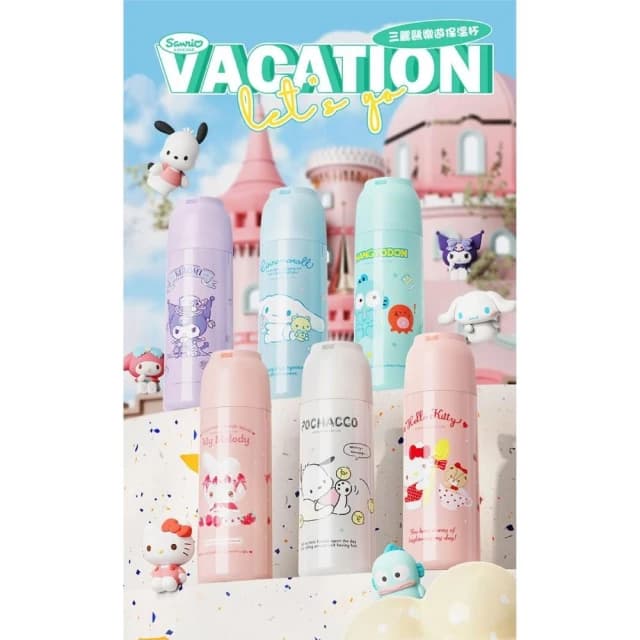 【SANRIO 三麗鷗】直飲樂遊保溫杯 316不鏽鋼 真空保溫罐 保溫杯 隨身壺 運動水壺 兒童水壺 隨身水壺 隨身杯 送禮 生日禮物 46#5