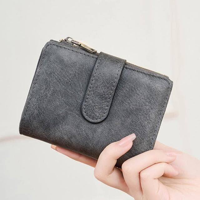 【MoonDy】女生短夾 女用錢包 防盜刷皮夾 多功能零錢包 卡片收納夾 拉鍊錢包