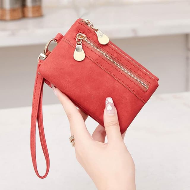 【MoonDy】錢包 女短夾 多卡位錢包 拉鍊短夾 零錢包 短款皮夾 零錢袋