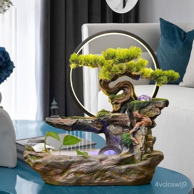 風水輪擺件 流水擺件 聚寶盆擺件 辦公室擺件 桌麵擺件 生財擺件 高山循環水擺件 招財景觀 客廳擺件 開業送禮 喬遷禮物