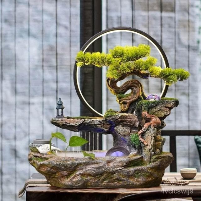 風水輪擺件 流水擺件 聚寶盆擺件 辦公室擺件 桌麵擺件 生財擺件 高山循環水擺件 招財景觀 客廳擺件 開業送禮 喬遷禮物