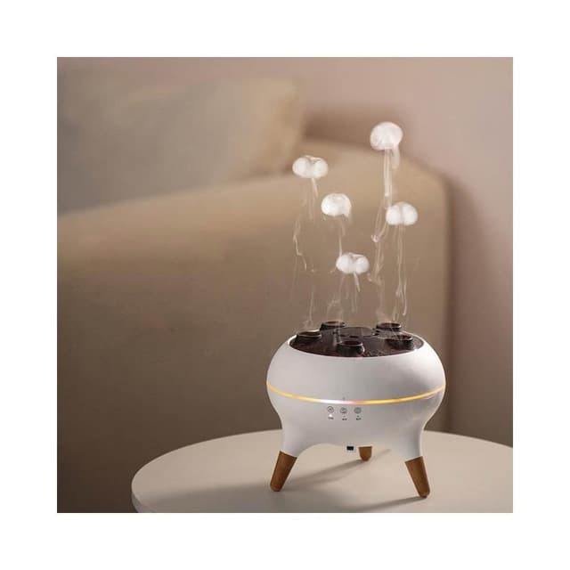 【D+ 滴家】動感水母香薰機 吐圈加溼器 遙控/七彩氛圍燈 吐菸圈香薰機 噴霧香薰加濕器 超聲波 擴香器 擴香儀 七彩燈光