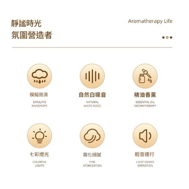 【RTAKO】微景觀香薰機 雨滴加濕機 雨滴香薰機 七彩氛圍燈 霧化細膩 香薰機 香氛機 加濕器 水氧機 