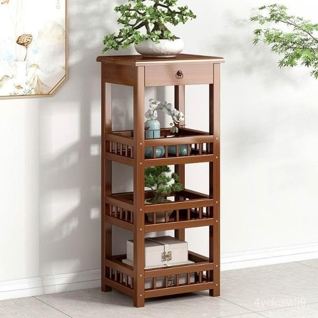 實木客廳落地式置物簡約現代多層陽臺多肉綠蘿花臺室內裝飾 花盆 花架 花架 實木花架盆栽架 多肉植物架 陽臺花架