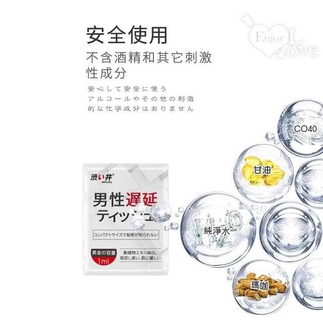 日本生物水分子滲透技術 男用物理控時濕巾 黃金容量一盒12片裝 獨立包裝 衛生方便 男性情趣用品