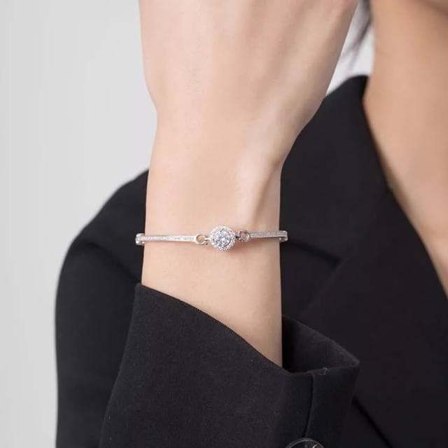 【MoonDy】手鍊 手鐲 手環 S925 鋯石手鍊 純銀手鍊 氣質手鍊 情人節禮物